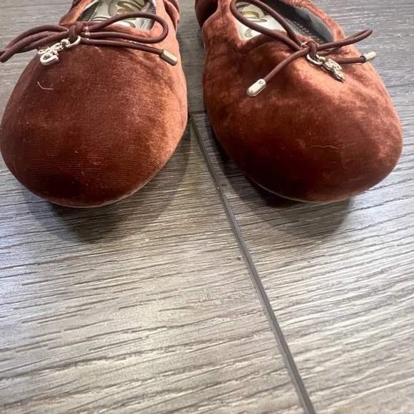 Sam Edelman Girls Felicia Mini Ballet Flats Deep Orchard Velvet Fall/Holiday - Picture 2 of 11